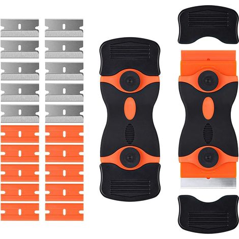 Glass Cooktop Scraper, Including 20 Replacement Scraper Blades, Multi-Purpose Cleaning Scraper for Scraping Labels, Decals, Stickers, Caulking 10-Piece (1/5)