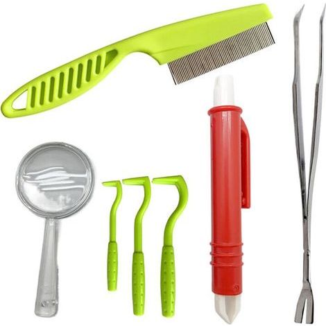 Kit de 7 outils pour retirer les tiques avec boîte de rangement, kit pour retirer les tiques, outil pour retirer les tiques, pour chiens, chats,
