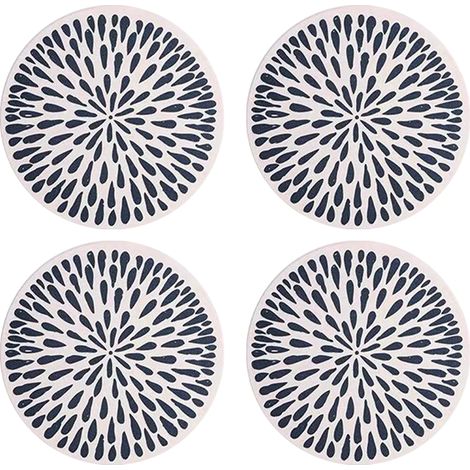 Sous-Verre En Pierre Céramique - Absorbant Humidité Avec Base Liège - Protection Meubles Salon Cuisine - Lot De 4 (1/5)