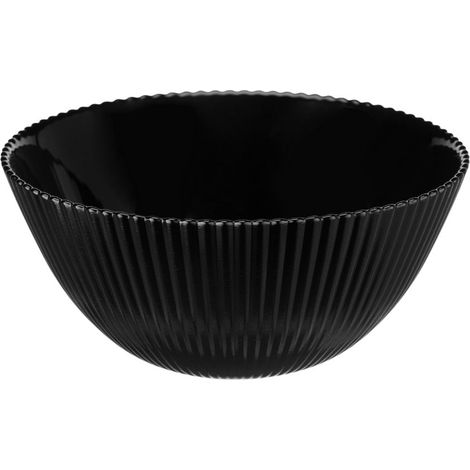Saladier rond Aurora 15,2 cm, verre opale noir, structure rainurée (1/2)