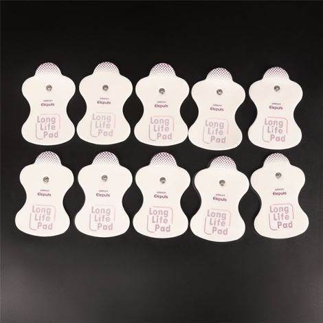 Lot de 10 électrodes de rechange pour masseurs Omron Elepuls L Combinaison blanche (1/5)