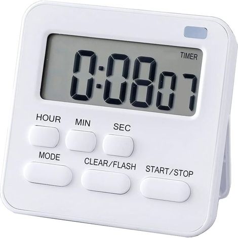 Timer, Minut de Cuisine Minuterie Numérique avec Fonction de Chronomètre et Compte à Rebours, Réveil de Cuisine Minuterie d'oeufs, Minuterie Aimanté Numérique Affichage LCD pour Enfants et A