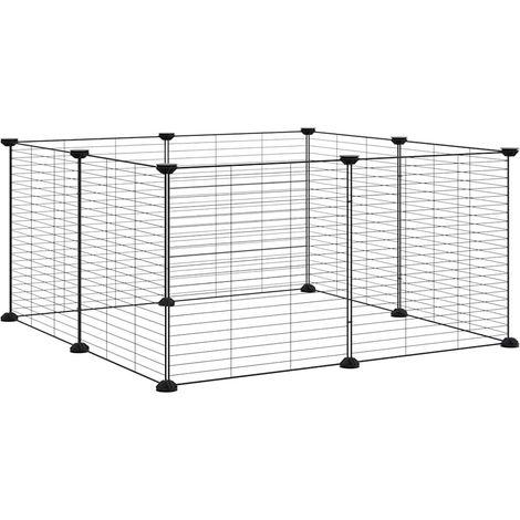 Maison Exclusive - Gabbia per animali domestici a 8 pannelli nera 35x35 cm in acciaio