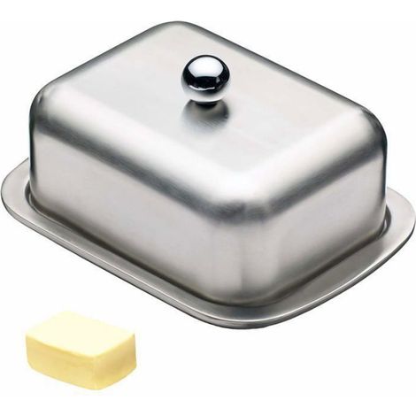 Beurrier - Acier Inoxydable - 18,5 x 12,2 x 6,9 cm - Compatible Lave-Vaisselle - Design Moderne acier inoxydable (1/5)