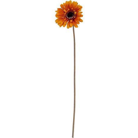Soft Yellow Gerbera Stem Artificial Flower - Plastic - L11 x W11 x H53 cm - Yellow