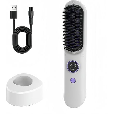 Brosse lissante sans fil à ions négatifs - Noire (1/5)