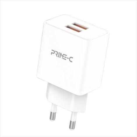 Chargeur secteur double USB, 2 ports USB, 3 A, prise européenne - Blanc (1/2)