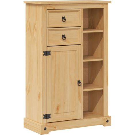 Bathroom Cabinet Corona 70x33x110 cm Solid Wood Pine vidaXL