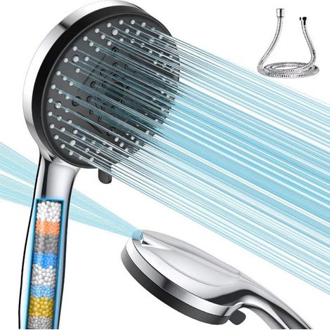 20 Stage Chlorine Removal Handheld High Pressure Shower Head, 10 Powerful Jet Spray Modes Complete Set with Shower Hose for Bathroom (1/5)