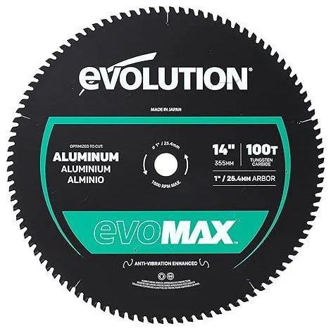 Lame EVOMAX Aluminium 355 mm à 100 dents pour coupe professionnelle et intensive (1/5)
