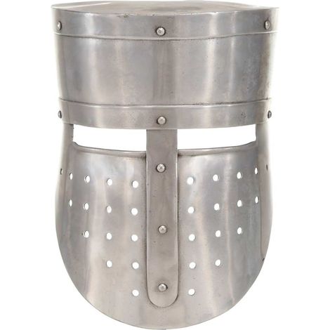 Casque de chevalier médiéval antique pour GN Argenté Acier (1/5)
