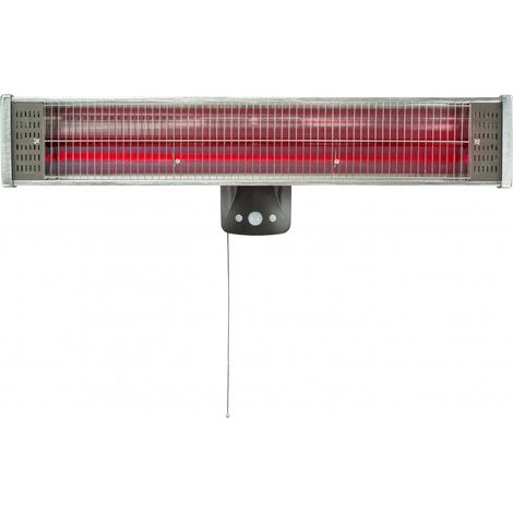 Réglette murale infrarouge HE1800PD en aluminium - 1800W - IP55 - 230V - Détecteur de présence - série PD