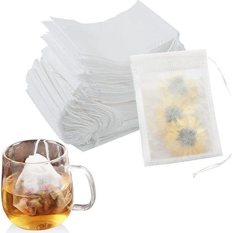 500 Stück 5 x 7 cm - Leere Teebeutel für loses Teesieb, Kaffee, Filtertee, Gewürze (1/5)