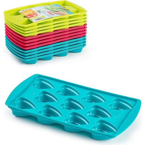 Trade Shop - Herzförmige Eisform Eiswürfelform Farbiger Kunststoff 11584 - (1/4)