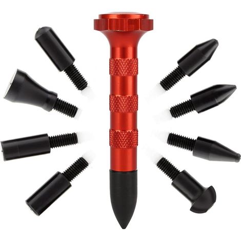 Robinet à enduire Outil Réparation paintless dent Hail Retrait Outils w/9 têtes pour automatique pdr (1/5)