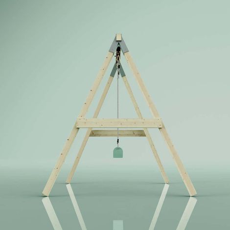 OutdoorToys Schaukel Giraffe aus Holz in Grün