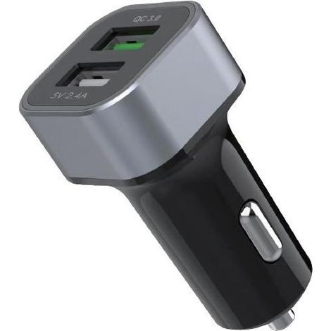 CARICABATTERIE AUTO USB DOPPIA PORTA/RICARICA RAPIDA (1/2)