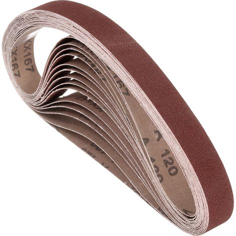 15 Pcs Bandes Abrasives 30mm x 533mm Alumine Oxyde Papier Abrasif (1/5)