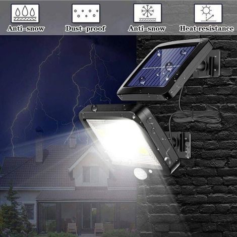 Lumière Solaire - Détecteur De Mouvement - 56 LED - Angle 120° - IP65 - Câble 5 M - Jardin Extérieur (1/4)