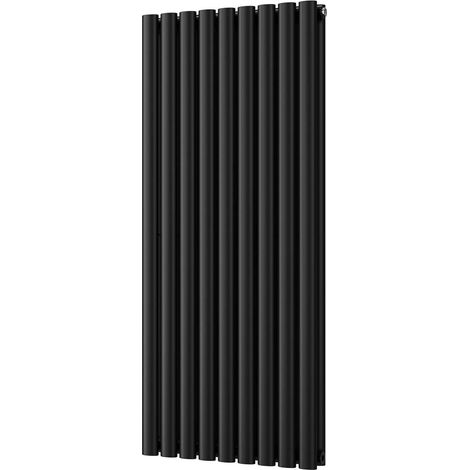 Omeara - Black Vertical Radiator H1200mm x W522mm Double Panel