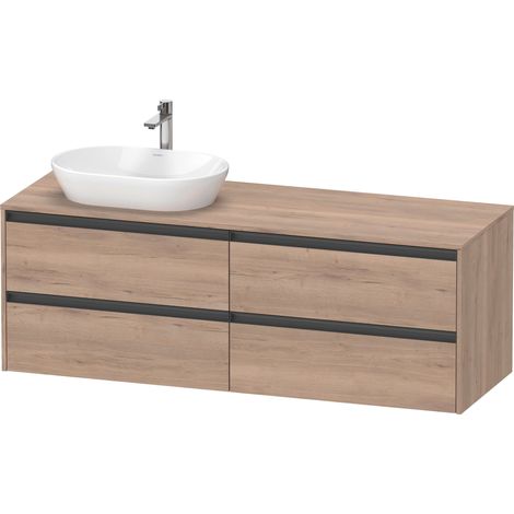 Duravit Ketho.2 plan de toilette sur console, découpe du bassin à