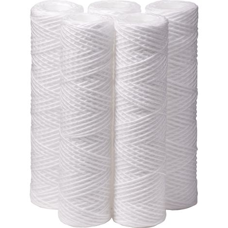 Apic – Pack de 5 cartouches filtrantes 25 microns – Compatible cuves 9"3/4 – Filtration fine anti-sédiments – Certifiée ACS alimentaire