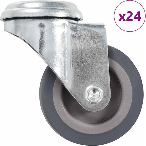 24 roulettes pivotantes à trou de boulon M10, TPR gris, Ø 50 mm, charge 35 kg - PANGIVO (1/5)