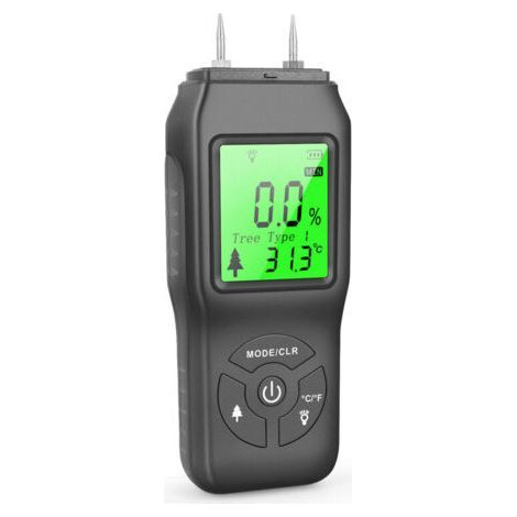 Holzfeuchtemessgerät, tragbarer digitaler Feuchtigkeitsdetektor, hintergrundbeleuchtetes LCD-Display, Wasserleckdetektor, Feuchtigkeitstester für Holzbaustoffe und Wände (SolHum) (1/5)
