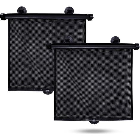 Sonnenschutz für die Seitenscheibe – Ausziehbarer, aufrollbarer Sonnenschutz mit Saugnäpfen – 40 x 45 cm – 2 Stück (1/5)