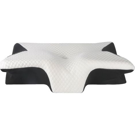 Almohada cervical ergonómica, espuma viscoelástica para mayor comodidad, color negro - 1 unidad (1/2)