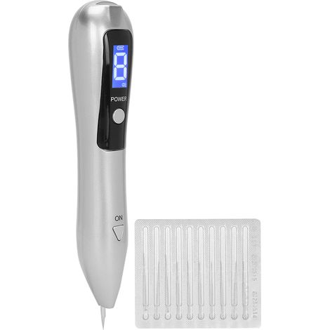 Stylo correcteur de grains de beauté à 9 niveaux de réglage, élimine les taches brunes et les taches de rousseur grâce à sa lumière bleue argentée. (1/5)
