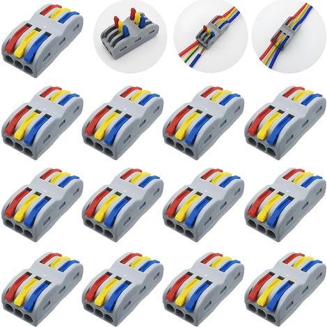 13 Connecteur Electrique, 6 Ports Compact, Bornier Ressort SPL-3, Câblage 0.08-4mm², Pour Luminaire Et Prise (1/4)