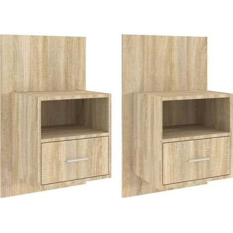 Maison Exclusive - Wand-Nachttische 2 Stk. Sonoma-Eiche