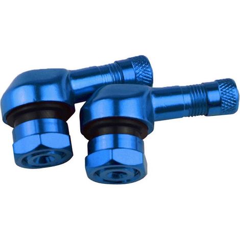 Valve de pneu tubeless à angle de 90 degrés pour moto, en alliage (bleu) (2 pièces) (1/5)