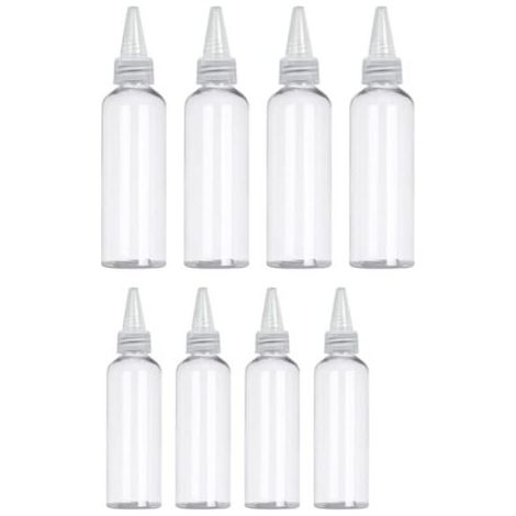 Lot de 8 flacons à presser en plastique 30 ml/60 ml avec entonnoir de séparation et étiquettes vierges, bouteilles de stockag (1/4)