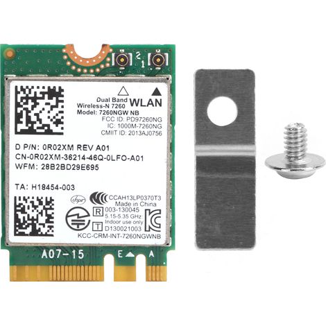 Carte Wi-Fi 2.4/5 GHz Double Bande Réseau Sans Fil 300Mbps Module Intel 7260NB 7260NGW (1/5)