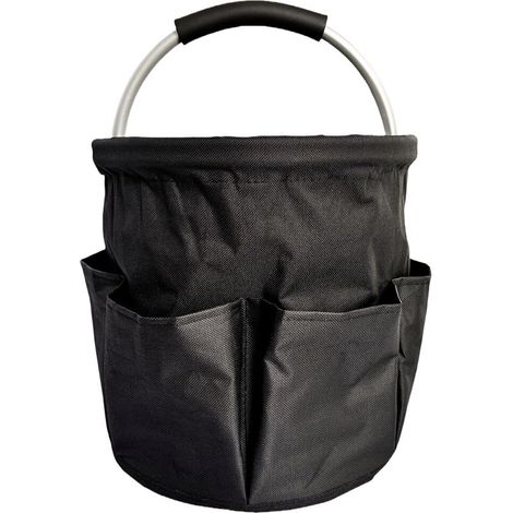 Sac de rangement pour outils de jardinage, panier pliable multifonctionnel avec 6 poches et poignées, sac à outils pliable de 17 litres pour camping, jardin et plage (1/5)