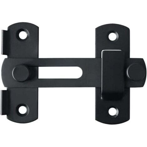 Verrou Porte Coulissante Serrure Volet Loquet Porte Verrou Portail à Bascule Boulon avec Vis pour Porte, Fenêtre, Placard et Jardin, Finition Noir Mat en Acier Inoxydable (1/4)