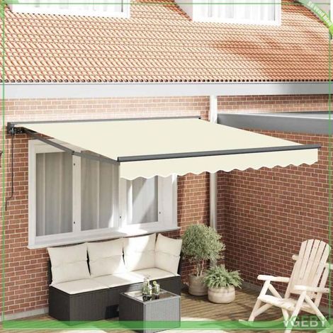 Auvent rétractable - 3329919 - Crème - 300 x 250 cm - Tissu anti-UV et résistant à l'eau (1/5)