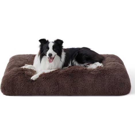 Großes Hundebett waschbar, 89x58cm, braun, mit rutschfester Unterseite