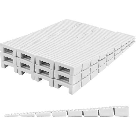 Lot de 20 cales de nivellement réglables en plastique pour meubles et tables, avec système de réglage de la hauteur.-9.50X2.00X0.80CM-White (1/4)