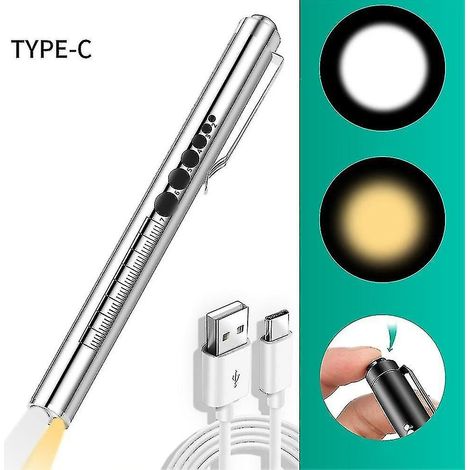 Lampe stylo LED pour étudiants, médecins et infirmières, avec 2 sources lumineuses LED, rechargeable par USB, W (1/5)