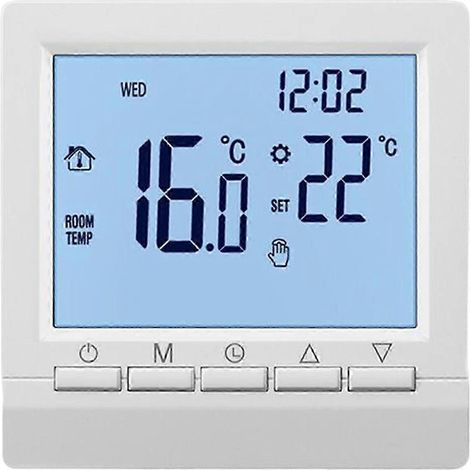 Thermostat d'ambiance numérique LCD, kit de chauffage au sol et mural (1/5)