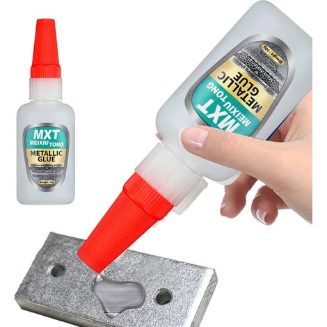 Colle Métal Extra Forte,Colle pour Métaux,2PC Colla pour Métal,Super Glue Extra Forte pour Métals,Colla Métals Transparente Instantanée,pour Acier Inoxydable,Alliage D'aluminium,Bijoux,Artisanat DIY (1/2)