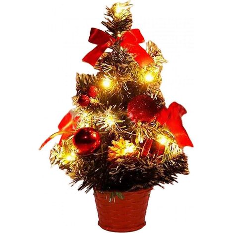 Sapin de Noël lumineux de bureau, décoration pour une fête champêtre ou le Nouvel An (1/5)