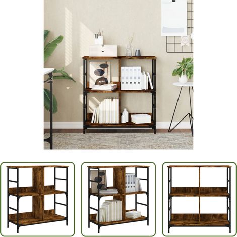 vidaXL Étagère bois - Bibliothèque chêne fumé 78,5x33x82 cm bois d'ingénierie (1/5)