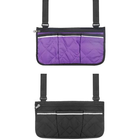 Set mit 2 Armlehnentaschen, Aufbewahrungstaschen für Rollstühle, Aufbewahrungstaschen mit mehreren Fächern, Hängetaschen mit Reflektorstreifen