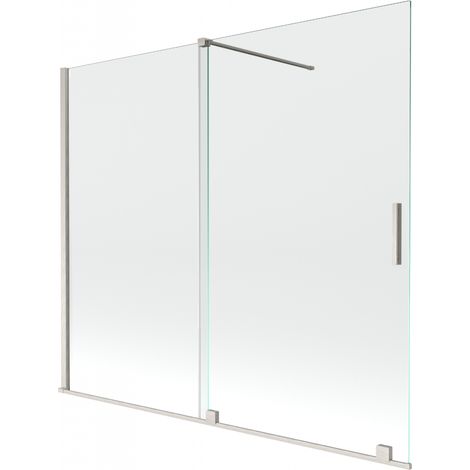 Paroi de baignoire coulissante à 2 volets Mexen Velar 180 x 150 cm, transparent, nickel brossé - 896-180-000-01-97 (1/2)