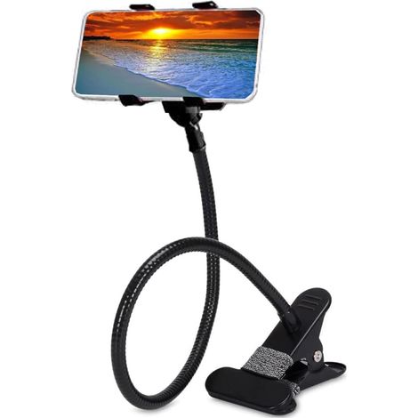 Support Téléphone Universel - Bras Réglable Flexible à Col de Cygne Long - Rotation 360° - Pour Smartphones 4 À 6,8 Pouces - Support Bureau Lit Chaise Armoire (1/5)