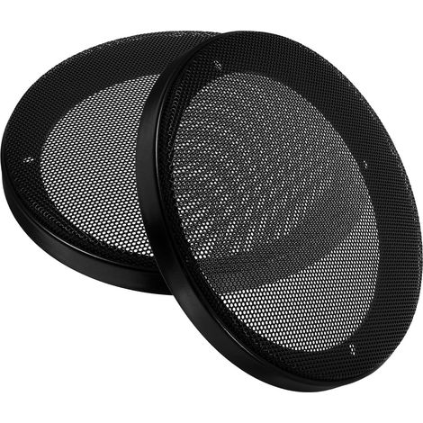 Grille de Haut-Parleur de Voiture Noire en Fer et Plastique 2pcs, Protection pour Caisson Basse 6 Pouces, Installation Facile pour Intérieur de Voiture (1/5)